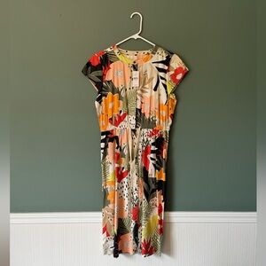 LOFT Floral Midi Dress Size 6
